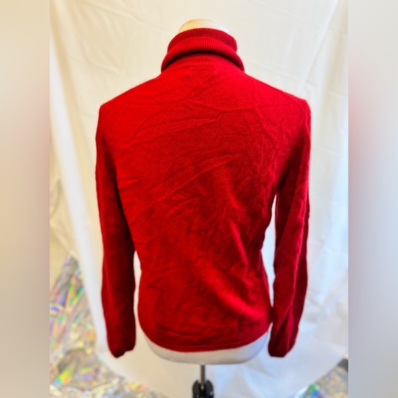 Charter Club Luxury Cashmere Sweater Red Turtleneck Women's Large - Picture 2 of 3